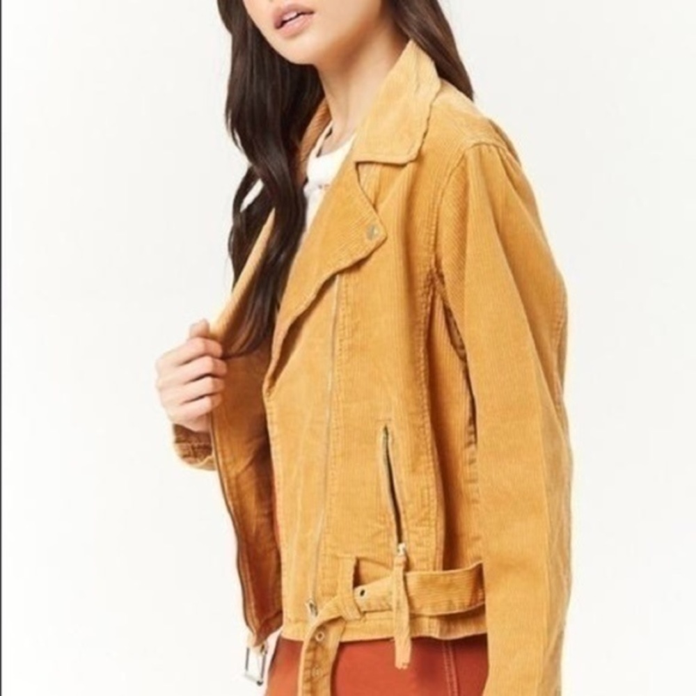 Forever 21 Corduroy Moto Jacket Size Small